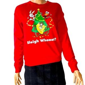 Divided brand red Christmas sweatshirt Bugs Bunny holiday sweater